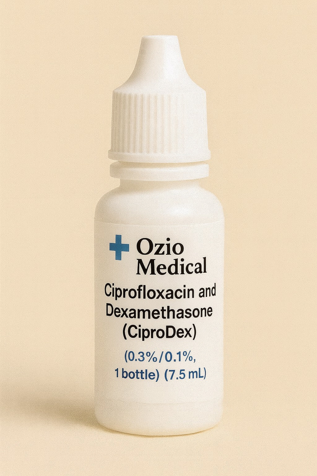 Ciprofloxacin and dexamethasone (CiproDex) (otic) (0.3%/0.1%, 1 bottle) (7.5 mL)
