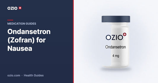 OZIO ondansetron 4 mg bottle, ondansetron for nausea guide banner