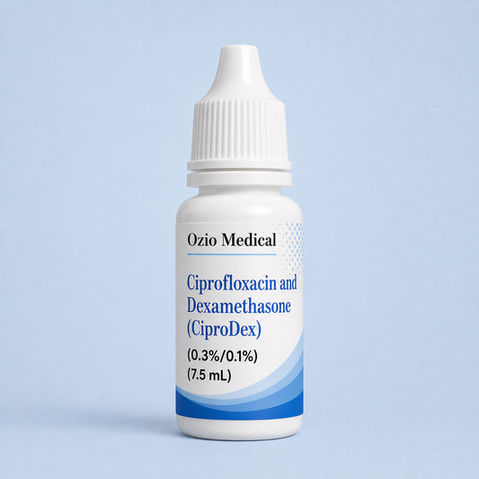 Ciprofloxacin and Dexamethasone (CiproDex) (otic) (0.3%/0.1%, 1 bottle) (7.5 mL)